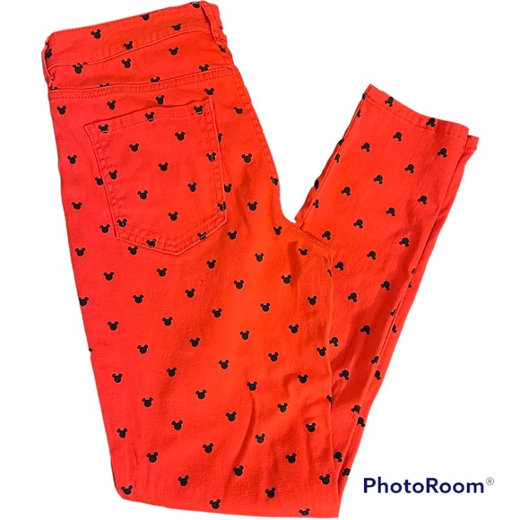 DISNEY x FOREVER 21 | Red & Black Mickey Skinny Jeans size Medium - Picture 5 of 7